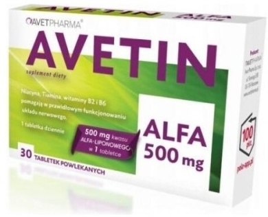 Avetin ALFA 500mg 30 tabletek