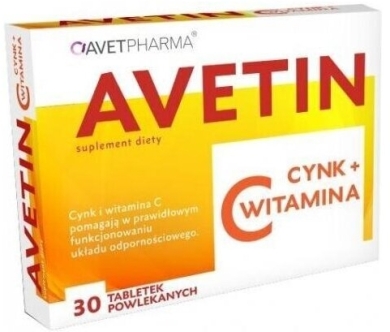 Avetin Cynk + Witamina C 30 tabletek