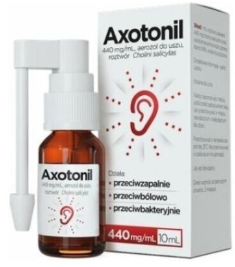 Axotonil aerozol do uszu roztwór 0,44g/ml 10 ml