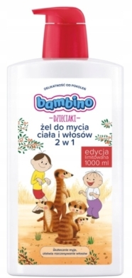 BAMBINO Dzieciaki Żel do mycia ciała i włosów 2 w 1 Surykatka 1 l