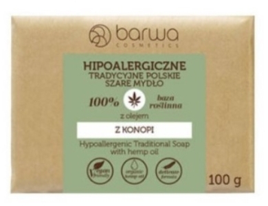 BARWA  Szare Mydło z olejem konopnym 100g