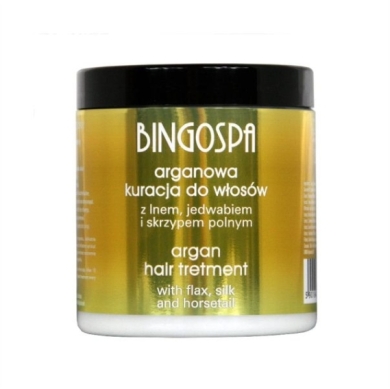 BINGOSPA Arganowa kuracja do włosów len, jedwab i skrzyp polny 250 g