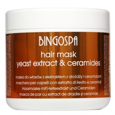 BINGOSPA Maska do włosów z ekstraktem z drożdży i ceramidami 500 g