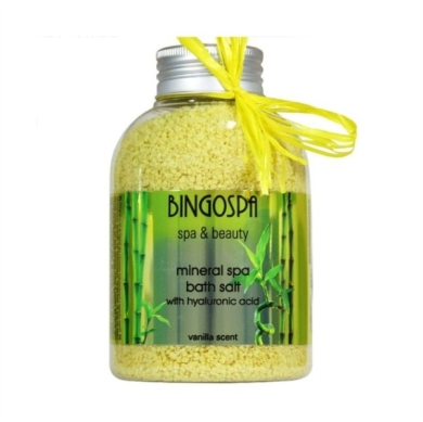 BINGOSPA Mineralna sól do kąpieli spa z kwasem hialuronowym wanilia 650 g