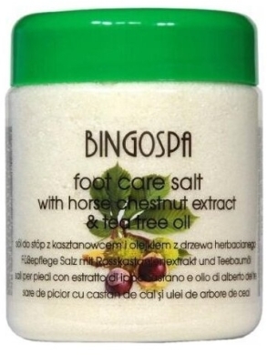 BINGOSPA Sól do stóp z kasztanowcem i olejkiem z drzewa herbacianego 550 g