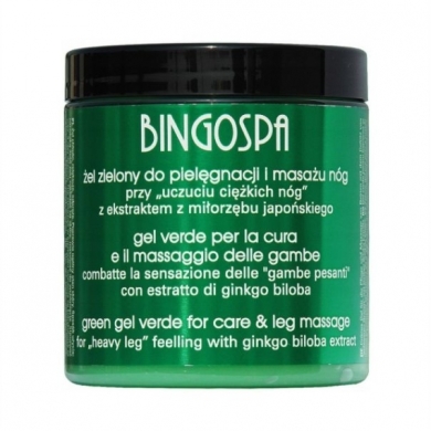 BINGOSPA Żel zielony do pielęgnacji i masażu nóg przy uczuciu "ciężkich nóg" 250 g