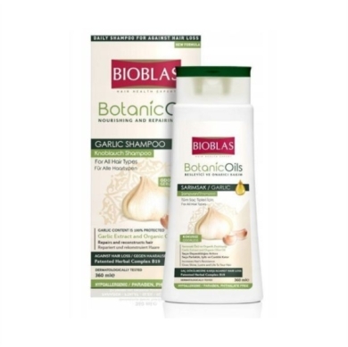 BIOBLAS BOTANIC OILS Szampon czosnkowy przeciw wypadaniu włosów 360 ml