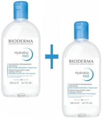BIODERMA HYDRABIO H2O Płyn micelarny 500 ml + 500 ml