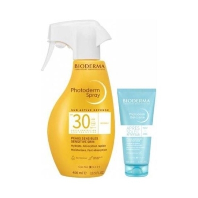 BIODERMA PHOTODERM SPF 30+ Lekki Spray 400 ml + Bioderma Photoderm żel po opalaniu 100 ml