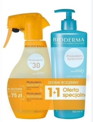 BIODERMA PHOTODERM Zestaw Spray SPF 30 400ml + Gel-creme 500ml