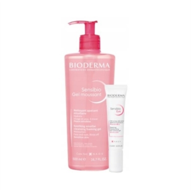 BIODERMA SENSIBIO Gel moussant 500 ml + Sensibio Eye krem pod oczy 15 ml