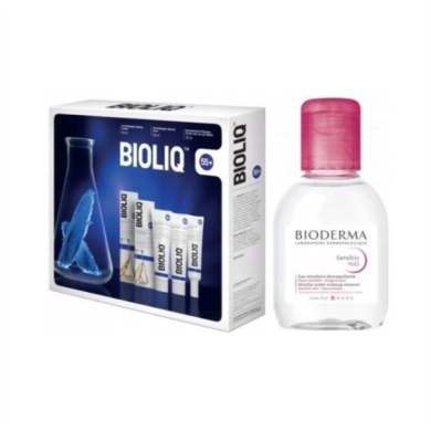 BIOLIQ 55+ ZESTAW krem liftingują-odżywcz dzień 50 ml+krem noc 50 ml+krem + Bioderma Sensibio H20 100 ml