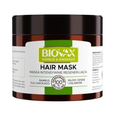 BIOVAX Maseczka do włosów bambus i olej avocado 250 ml