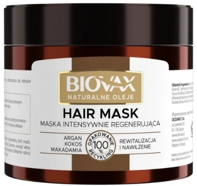 BIOVAX Maseczka do włosów naturalne oleje argan, makadamia, kokos 250 g