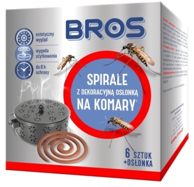 BROS-spirale na komary z dekoracyjną osłonką stalową 6 sztuk