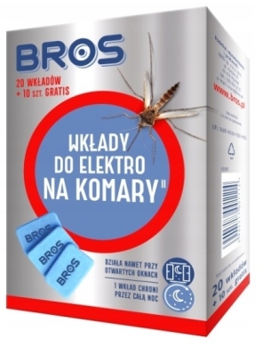 BROS wkłady do elektro na komary 20 szt+10 wkładów GRATIS