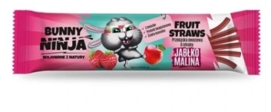 BUNNY NINJA Straws przekąska owocowa jabłko malina 16g