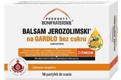 Balsam Jerozolimski na gardło bez cukru 16 pastylek