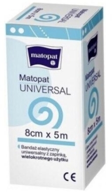 Bandaż elastastyczny Matopat Universal 5mx 8cm z zapinką