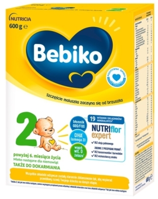 Bebiko 2 mleko następne dla niemowląt powyżej 6. miesiąca życia 600