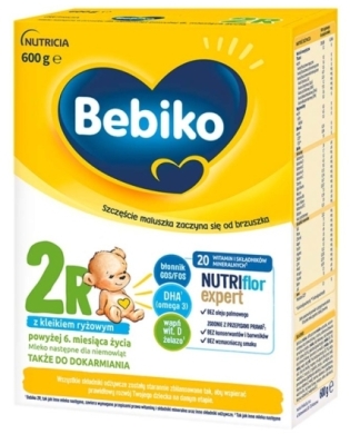 Bebiko 2R mleko następne dla niemowląt powyżej 6. miesiąca życia 600 g