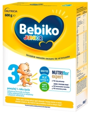Bebiko Junior 3 odżywcza formuła na bazie mleka dla dzieci powyżej 1. roku życia 600 g