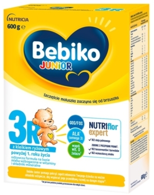 Bebiko Junior 3R odżywcza formuła na bazie mleka dla dzieci powyżej 1. roku życia 600 g