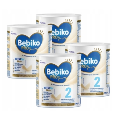Bebiko PRO+ 2 mleko następne dla niemowląt powyżej 6. miesiąca życia 700 g Wielopak x4