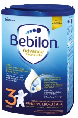 Bebilon 3 Advance Pronutra Junior formuła na bazie mleka po 1. roku życia 800 g
