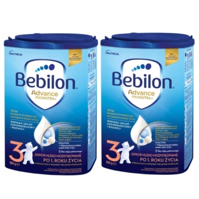 Bebilon 3 Advance Pronutra Junior formuła na bazie mleka po 1. roku życia 800 g Wielopak x2