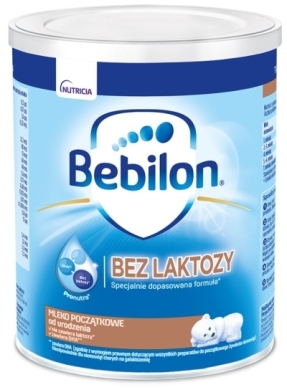 Bebilon BEZ LAKTOZY Pronutra mleko początkowe od urodzenia 400 g