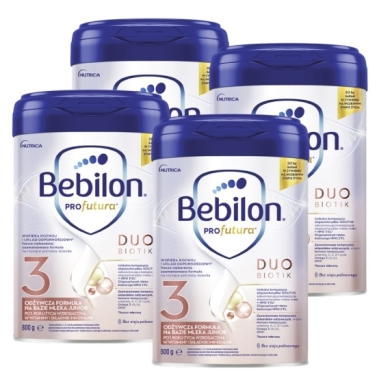 Bebilon PROfutura DUOBIOTIK 3 formuła na bazie mleka po 1. roku życia 800 g Wielopak x4