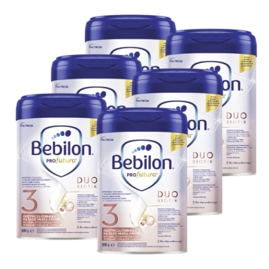 Bebilon PROfutura DUOBIOTIK 3 formuła na bazie mleka po 1. roku życia 800 g Wielopak x6