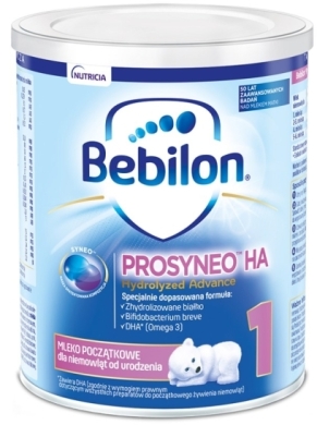 Bebilon Prosyneo HA 1 mleko początkowe dla niemowląt od urodzenia 400 g