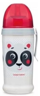 Bidon niekapek - Hello Little - panda 350 ml 56/510 beżowy