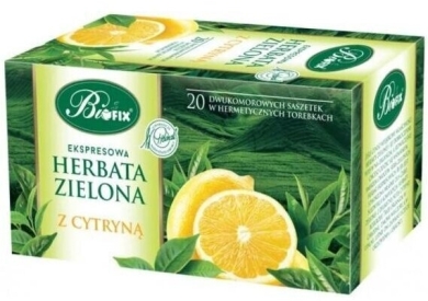 Bifix herbata zielona z cytryną 20 saszetek 
