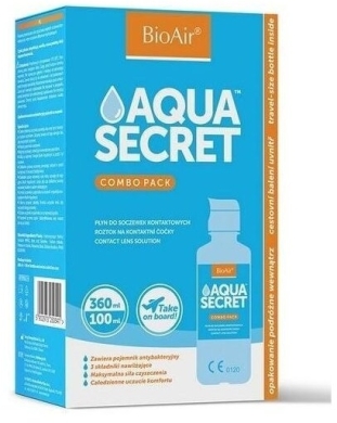 BioAir Aqua Secret Płyn Do Soczewek 360ml + 100ml