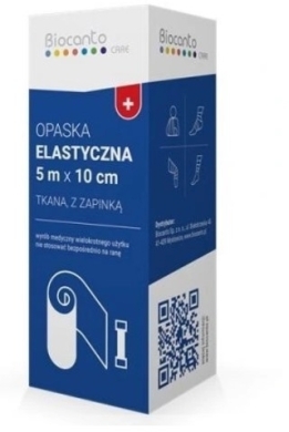 Biocanto Opaska elastyczna z zapinką 5m x 10 cm 1 sztuka