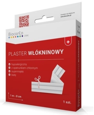 Biocanto Plaster włókninowy z opatrunkiem 1m x 8cm 1 sztuka