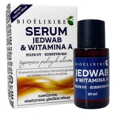 Bioelixire Serum do włosów Jedwab + Witamina A Filtr UV + Q10 20 ml