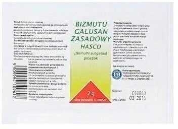 Bizmutu galusan zasadowy Hasco (Dermatol) 2 g