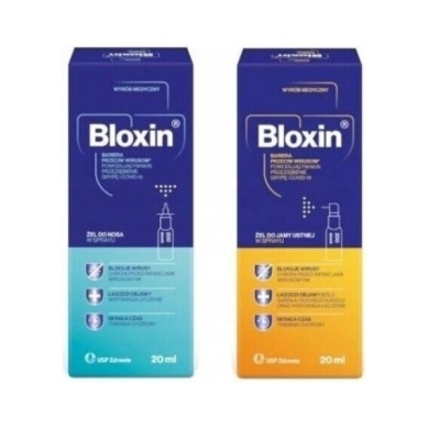 Bloxin Żel do jamy ustnej w sprayu 20 ml + Bloxin Żel do nosa w sprayu 20 ml