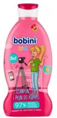 Bobini kids szampon, żel i płyn do kąpieli 3w1 blogerka 330ml
