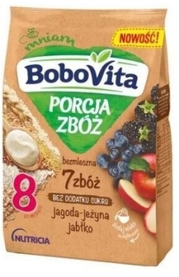 BoboVita 7 zbóż kaszka bezmleczna jagoda-jeżyna jabłko 170g