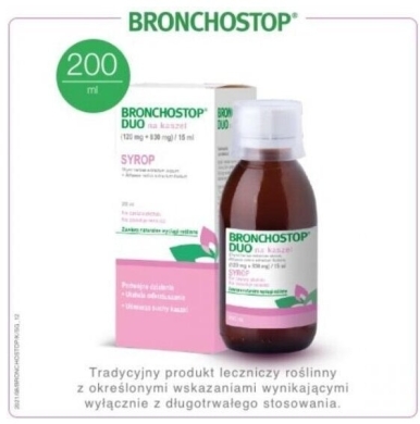 Bronchostop Duo na kaszel syrop 200ml (Data ważności 31.12.2023)