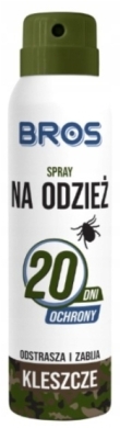 Bros-spray na odzież- odstrasza i zabija kleszcze 90 ml