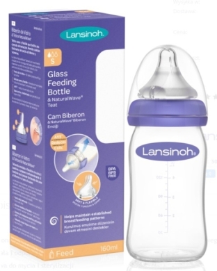 Butelka Lansinoh 240 ml ze smoczkiem Natural Wave 1 sztuka