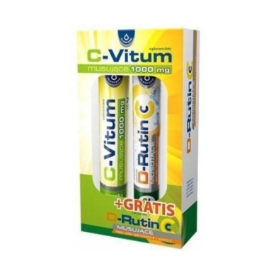 C-Vitum musujące 1000 mg 20 tabletek + D-Rutin CC musujące 20 tabletek
