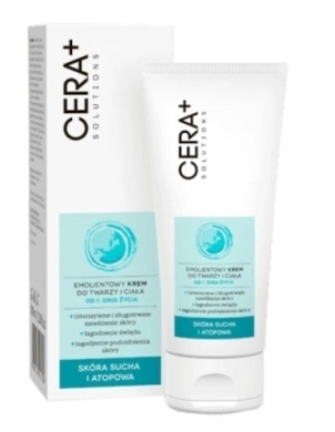 CERA+ SOLUTIONS Emolientowy krem do twarzy i ciała od 1. miesiąca życia 100 ml