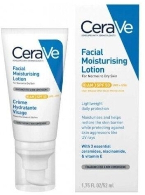 CERAVE Nawilżający Krem do twarzy SPF50 52 ml